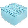 Pouf en coton crocheté main bleu capri Néo Nattiot