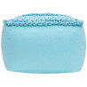 Pouf en coton crocheté main bleu capri Néo Nattiot