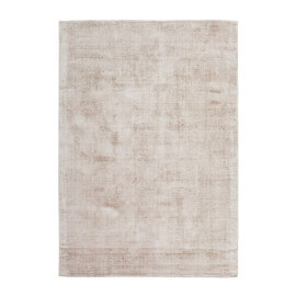 Tapis effet soie en viscose fait main beige Premium