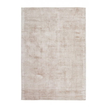 Tapis effet soie en viscose fait main beige Premium