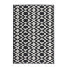 Tapis moderne intérieur et extérieur effet sisal noir et crème Gazania