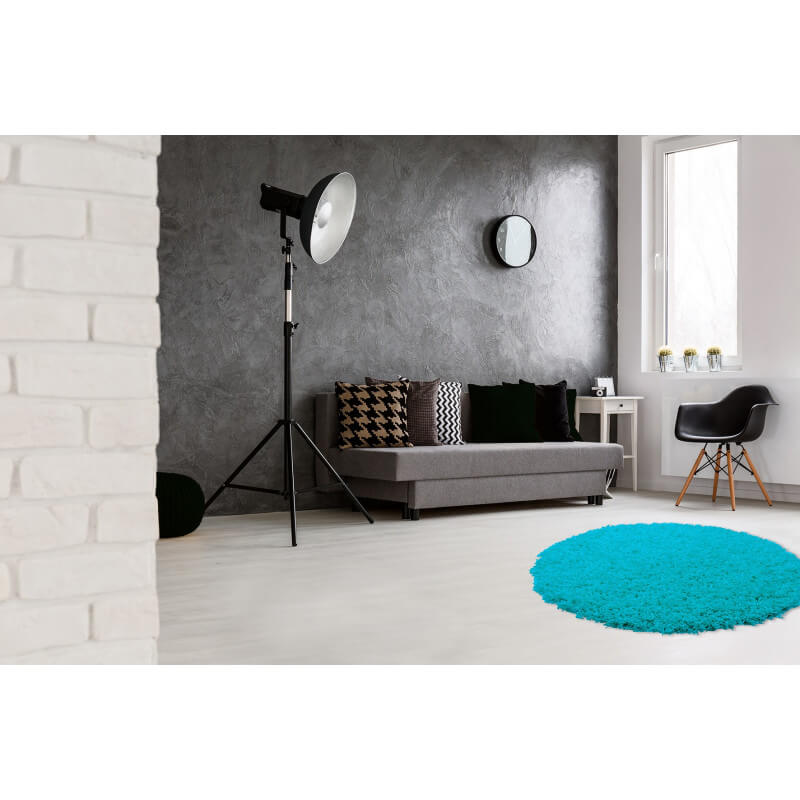 Tapis rond uni bleu clair hollywood Disposition des tapis dans une chambre