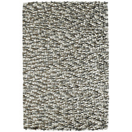 Tapis naturel en laine feutrée épais pour salon gris Missi