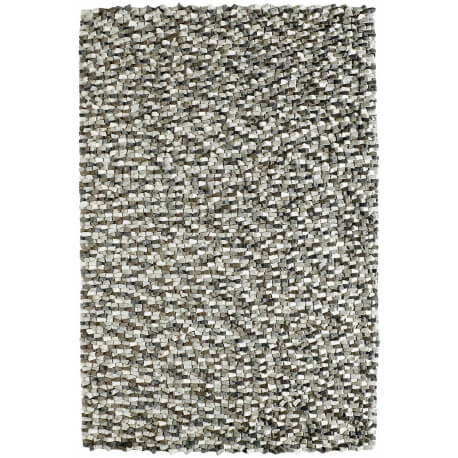 Tapis naturel en laine feutrée épais pour salon gris Missi