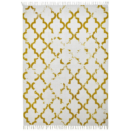 Tapis en coton style scandinave vintage moutarde Jokk