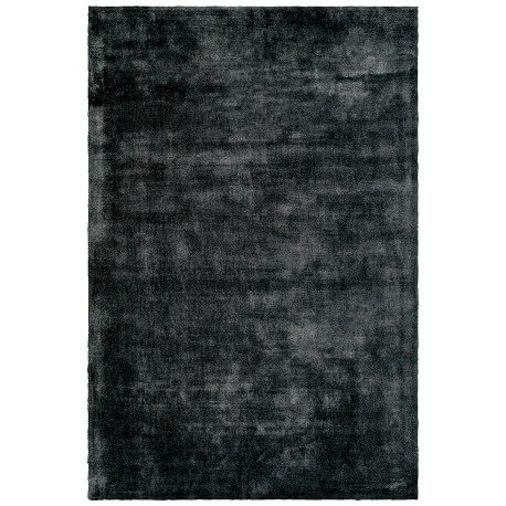 Tapis à poils court anthracite en Tencel anti-tâches Vanity