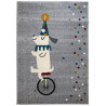 Tapis pour enfant argenté rectangle Circus