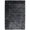 Tapis anthracite de salon doux géométrique Grindi