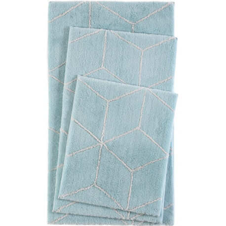 Tapis de bain turquoise géométrique Flair Esprit Home