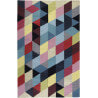 Tapis géométrique multicolore en coton Rainbow Triangle Kelim