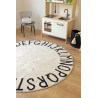 Tapis rond enfant blanc lavable en machine Round ABC Lorena Canals