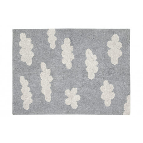 Tapis lavable en machine pour enfant gris Clouds Lorena Canals