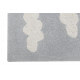 Tapis lavable en machine pour enfant gris Clouds Lorena Canals