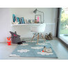 Tapis lavable en machine pour enfant bleu Clouds Lorena Canals