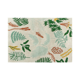 Tapis de salon avec franges multicolore Botanic Plants Lorena Canals