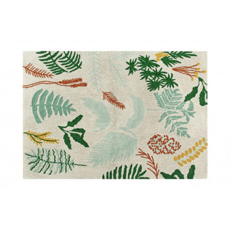 Tapis de salon avec franges multicolore Botanic Plants Lorena Canals