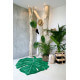 Tapis en forme de feuille vert pour salon Monstera Lorena Canals