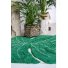 Tapis en forme de feuille vert pour salon Monstera Lorena Canals