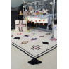 Tapis avec pompom crème lavable en machine Naador Lorena Canals