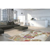 Tapis moderne noué main en laine, viscose et bambou multicolore Breeze