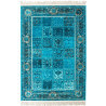 Tapis avec franges turquoise style orient Vizca