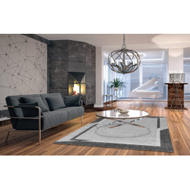 Tapis contemporain gris géométrique Janet