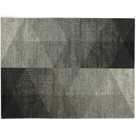 Tapis géométrique plat rectangle argenté Nika