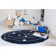 Tapis enfant noir et blanc lavable en machine Milky Way Lorena Canals