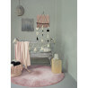 Tapis rond pour enfant lavable en machine rose et beige Tie-Dye Lorena Canals