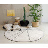 Tapis géométrique rond beige Trace Lorena Canals