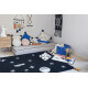 Tapis enfant lavable en machine noir et blanc Universe Lorena Canals