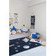 Tapis enfant lavable en machine noir et blanc Universe Lorena Canals