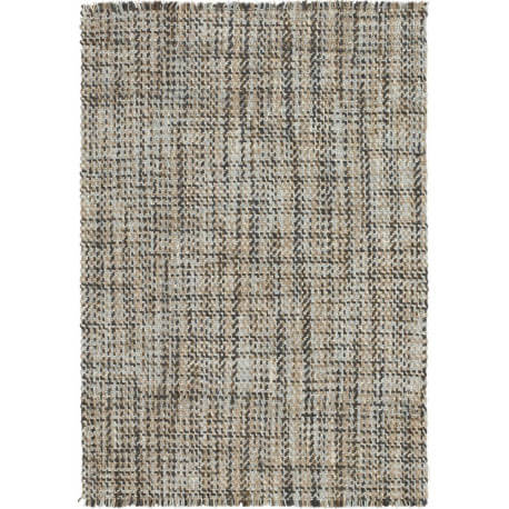 Tapis plat en laine tissé main beige et ardoise style vintage Morrison Angelo