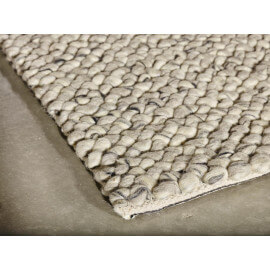 Tapis design en laine tissé main gris clair Waves Angelo