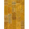 Tapis kilim en laine et coton recyclé style vintage jaune Up-Cycle Angelo