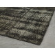 Tapis kilim en laine et coton recyclé style vintage noir Up-Cycle Angelo