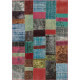 Tapis kilim en laine et coton recyclé style vintage multicolore Up-Cycle Angelo