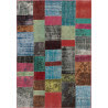 Tapis kilim en laine et coton recyclé style vintage multicolore Up-Cycle Angelo