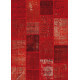 Tapis kilim en laine et coton recyclé style vintage rouge Up-Cycle Angelo