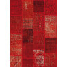Tapis kilim en laine et coton recyclé style vintage rouge Up-Cycle Angelo