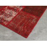 Tapis kilim en laine et coton recyclé style vintage rouge Up-Cycle Angelo