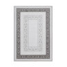 Tapis floral baroque acrylique brillant gris Jesper