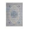 Tapis vintage bleu à courtes mèches tissé Osly