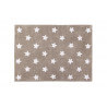 Tapis enfant beige lavable en machine Stars Lorena Canals