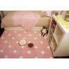 Tapis pour bébé rose lavable en machine Stars White Lorena Canals