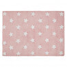 Tapis pour bébé rose lavable en machine Stars White Lorena Canals