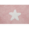 Tapis pour bébé rose lavable en machine Stars White Lorena Canals