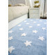 Tapis pour bébé bleu lavable en machine Stars White Lorena Canals