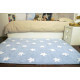 Tapis pour bébé bleu lavable en machine Stars White Lorena Canals