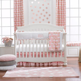 Tapis reversible en coton rose pour enfant Topos Lorena Canals